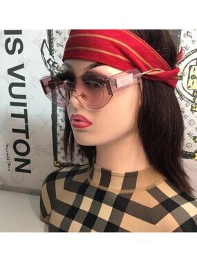 New Versace™ VE2276 Damier Women’s Sunglasses – Rimless Pink Metal